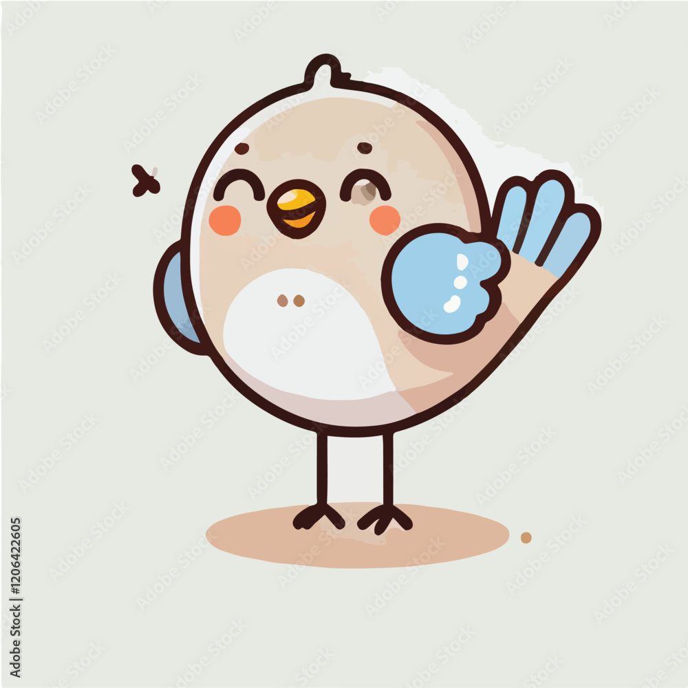 Cartoon Character of a Happy Smiling Little Bird Cartoon Character of a Happy Smiling Little Bird