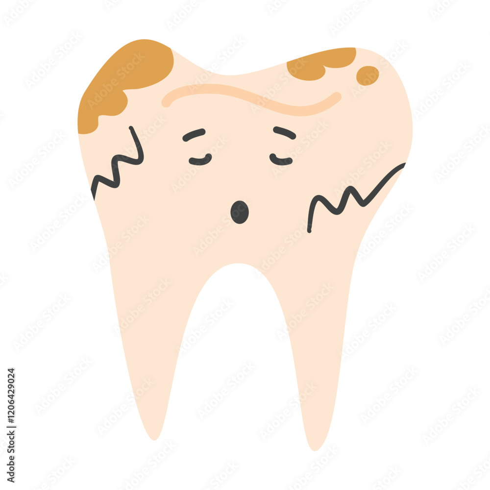 Decaying Tooth Character Illustration toothache Decaying Tooth Character Illustration toothache
