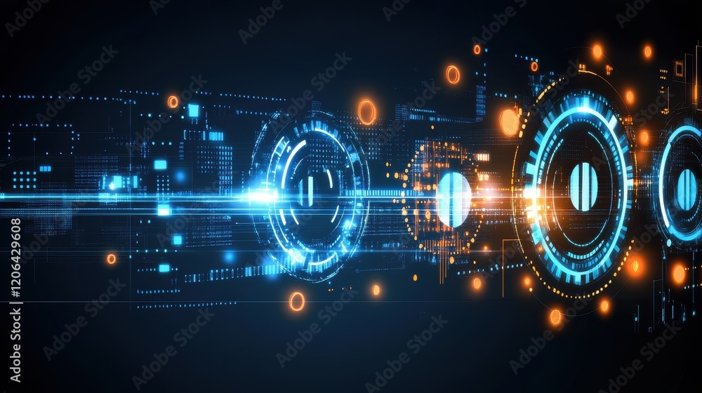 Obraz premium Abstract Futuristic Technology Digital Interface Design