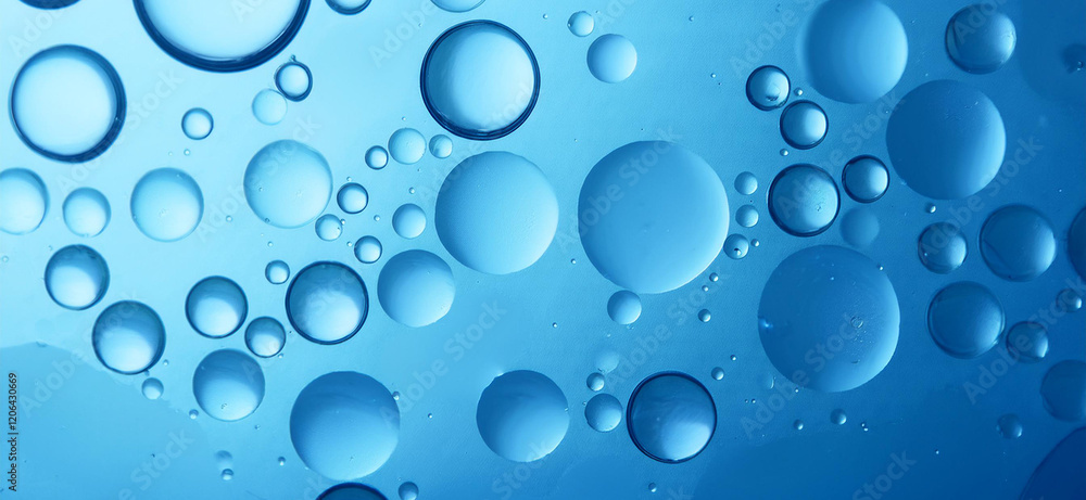 Blue drop of water falling on the surface, a spray of small drops around_ Blue drop of water falling on the surface, a spray of small drops around_