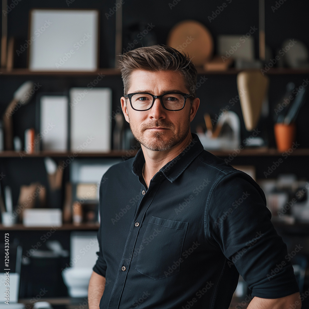 Professional portrait of a man in casual attire modern office photography indoor close-up personal branding concept Professional portrait of a man in casual attire modern office photography indoor close-up personal branding concept