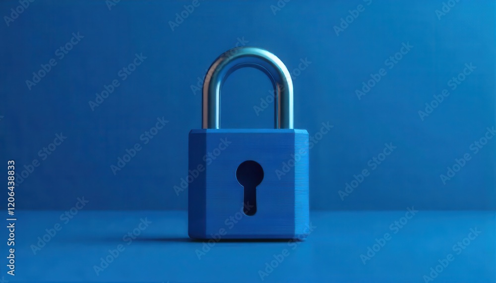 Fototapeta premium Secure lock image studio setting photography minimalist background close-up protection concept