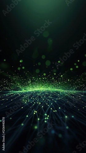 Abstract Green Light Particle Background Art