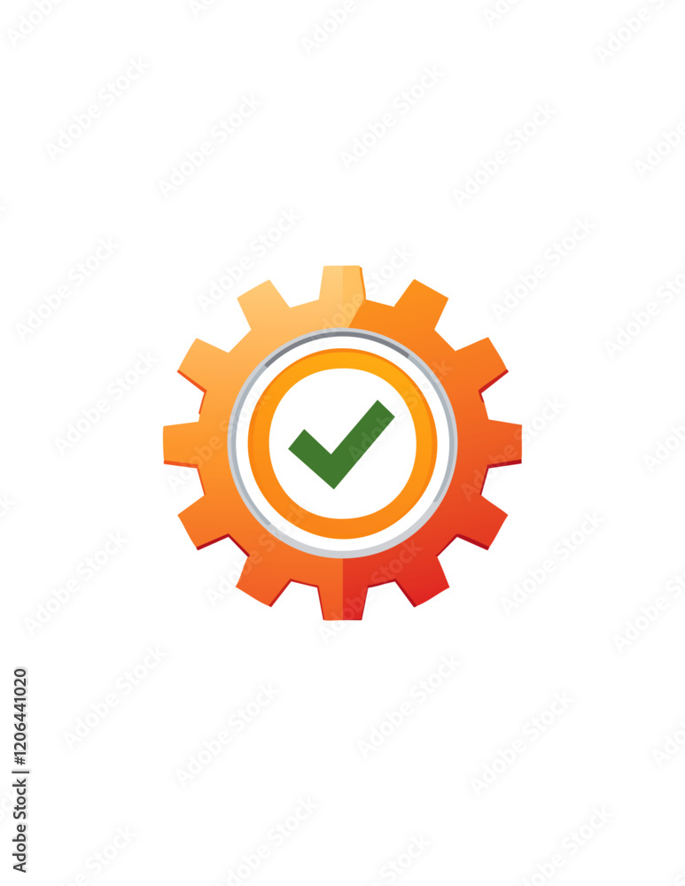 Cogwheel and a checkbox combined together as an icon Cogwheel and a checkbox combined together as an icon