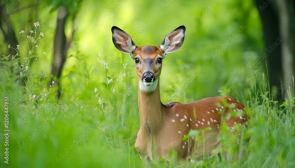 Deer in the Green Forest Deer in the Green Forest