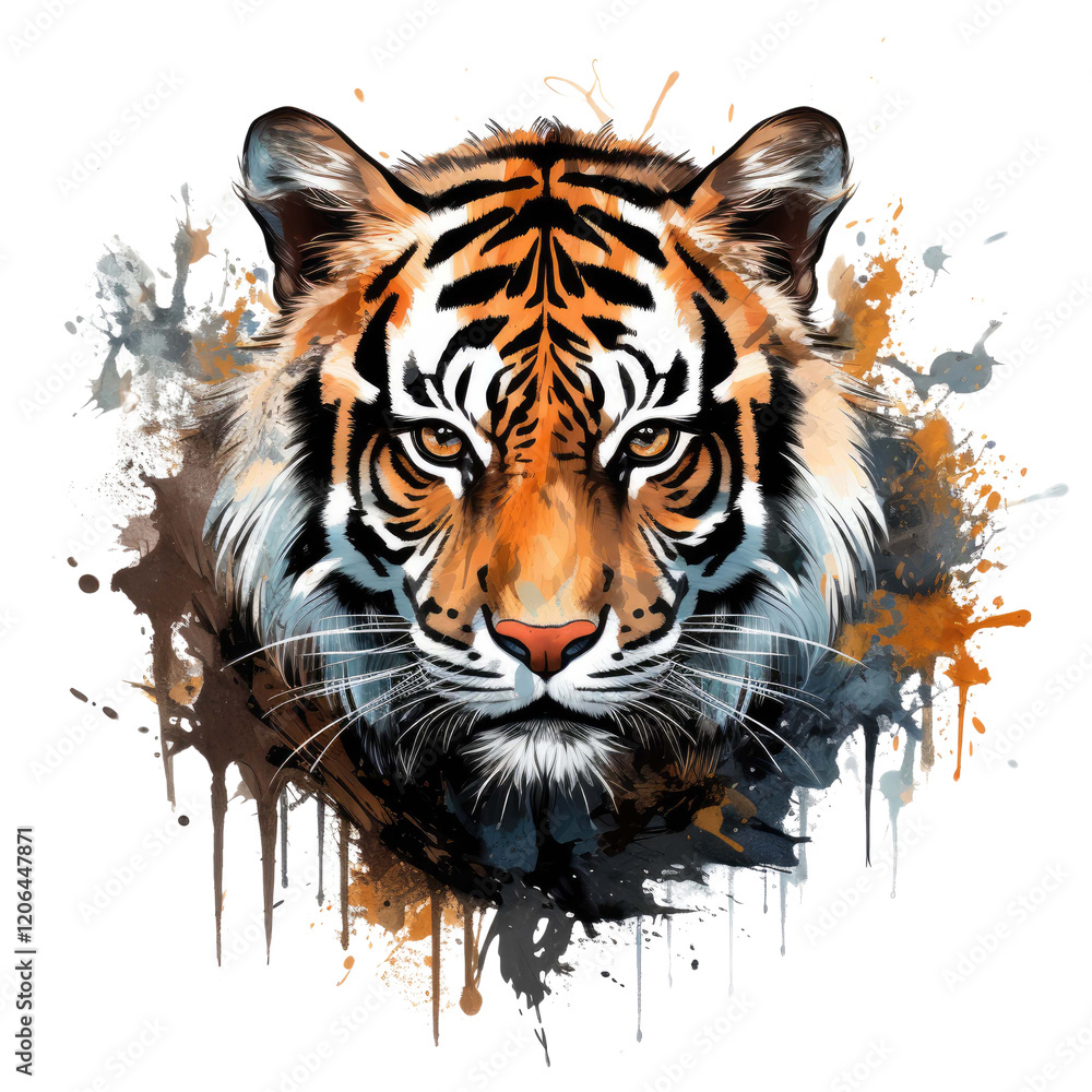 Naklejka premium tiger isolated on a transparent background