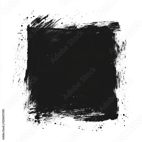 Wallpaper Mural Black square grunge brush stroke texture on white background. Torontodigital.ca