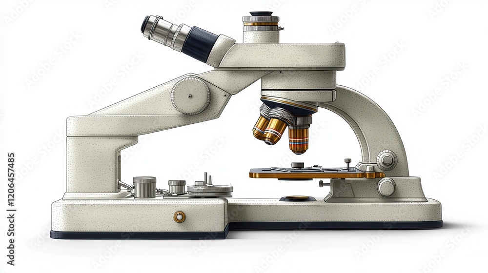 Detailed Close-up of a Compound Light Microscope in a Laboratory Setting Detailed Close-up of a Compound Light Microscope in a Laboratory Setting