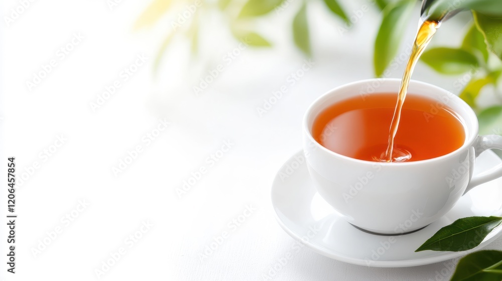 Enjoying a soothing cup of tea on a serene afternoon Enjoying a soothing cup of tea on a serene afternoon