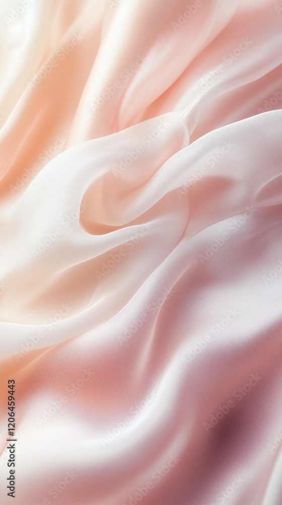 Fototapeta premium Luxury Peach Silk Close-Up with Flowing Drapes - Made with Generative AI