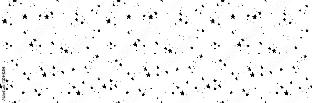 Seamless pattern with doodle circles, dots, and stars in black and white. Playful hand drawn design. Perfect for textiles, stationery, wrapping paper, and digital projects. Vector illustration Seamless pattern with doodle circles, dots, and stars in black and white. Playful hand drawn design. Perfect for textiles, stationery, wrapping paper, and digital projects. Vector illustration