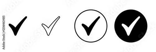 Check mark icon vector. Tick mark sign and symbol