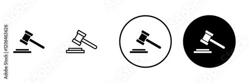 Gavel icon vector. judge gavel sign and symbol. law icon. auction hammer