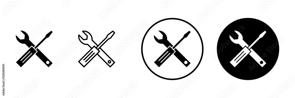 Repair tools icon vector. tool sign and symbol. setting icon. Wrench and screwdriver. Service Repair tools icon vector. tool sign and symbol. setting icon. Wrench and screwdriver. Service