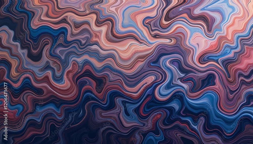 Obraz premium Abstract Swirling Wave Pattern in Blue and Brown Hues