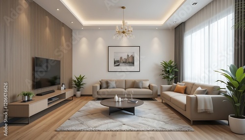Modern Living Room Interior Design With Neutral Tones