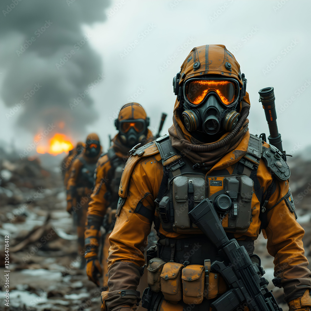 Exploring the Harsh Remnants of a Post-Apocalyptic World with Courageous Survivors in Hazmat Gear Exploring the Harsh Remnants of a Post-Apocalyptic World with Courageous Survivors in Hazmat Gear