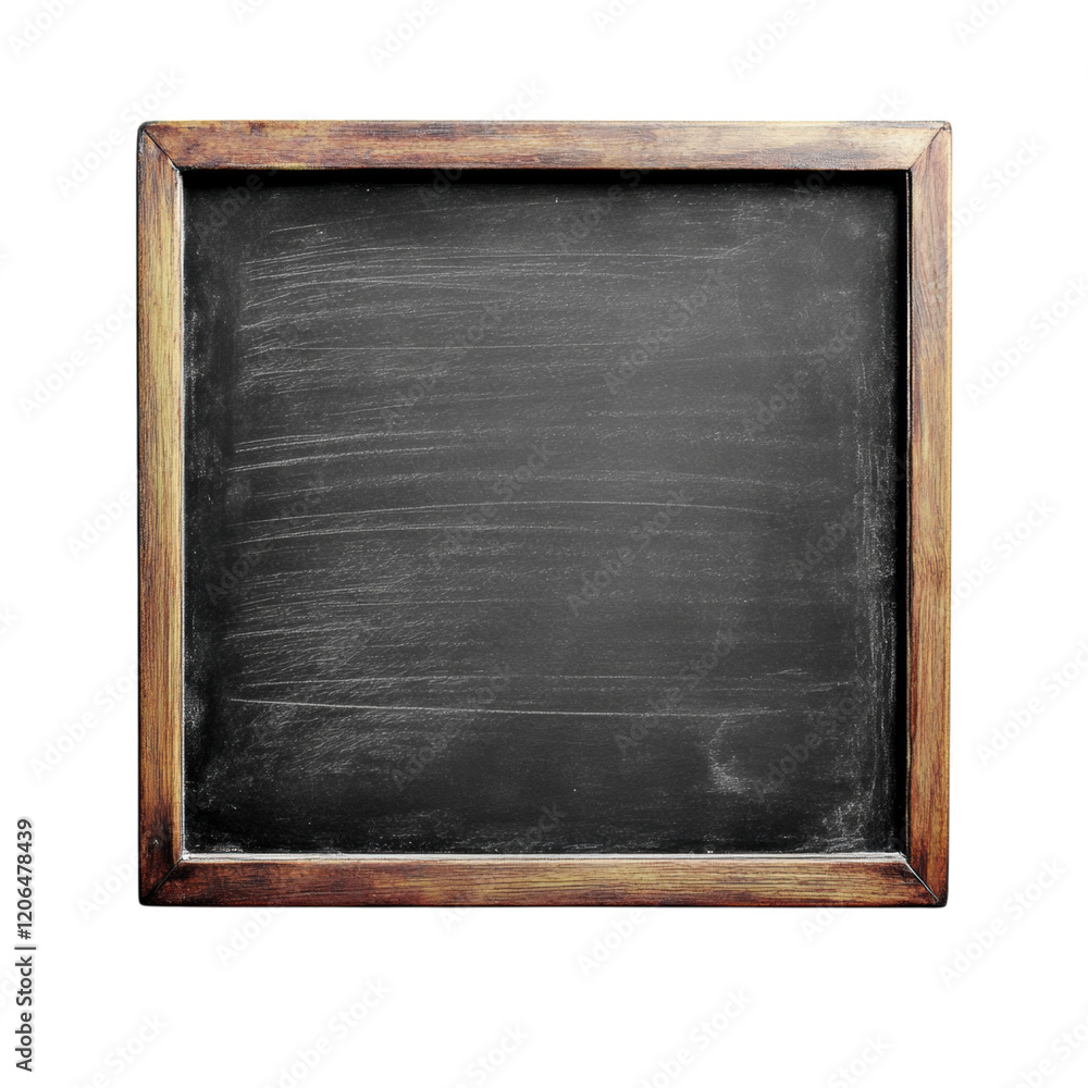 Blank Dark Blackboard with Wooden Frame School Education Message Notice Menu Board