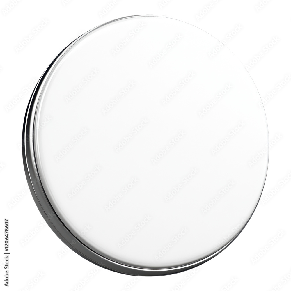 Blank Round White Label with Silver Rim Mockup Template for Product Design Branding and Packaging Blank Round White Label with Silver Rim Mockup Template for Product Design Branding and Packaging