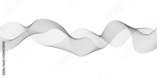 Abstract White and black wavy lines and geometric design and modern grid background . Geometric design used for parallel lines pattern and Digital landscape for presentations. 
