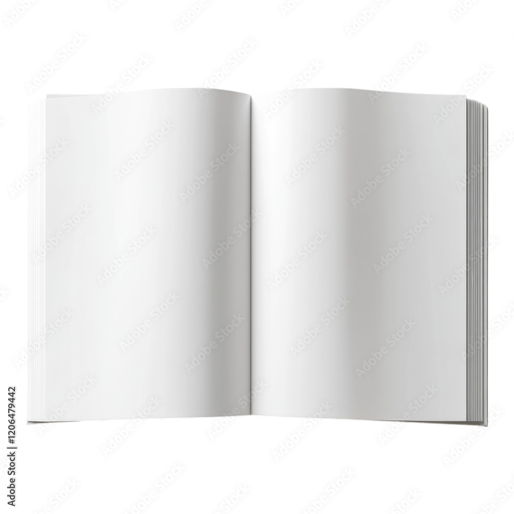 Open Blank Book Mockup Clean White Pages Flat Lay Ready for Design Open Blank Book Mockup Clean White Pages Flat Lay Ready for Design