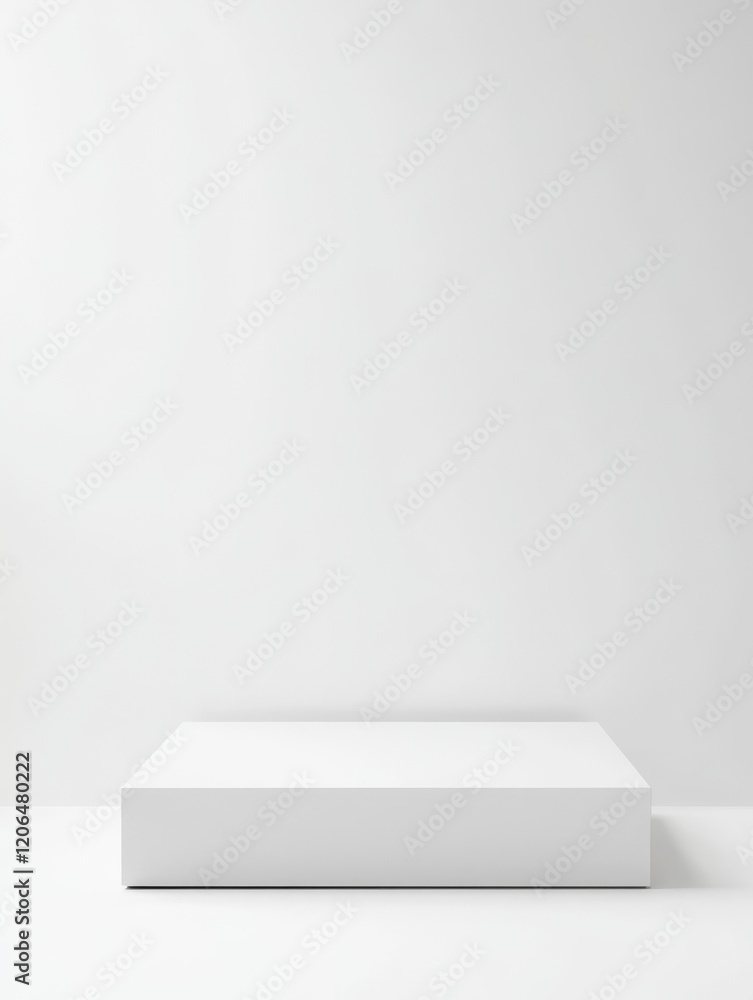 custom made wallpaper toronto digitalMinimalist white platform against a white wall.