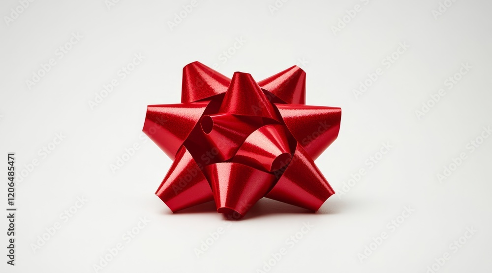 Red satin gift bow isolated on white background. Red satin gift bow isolated on white background.