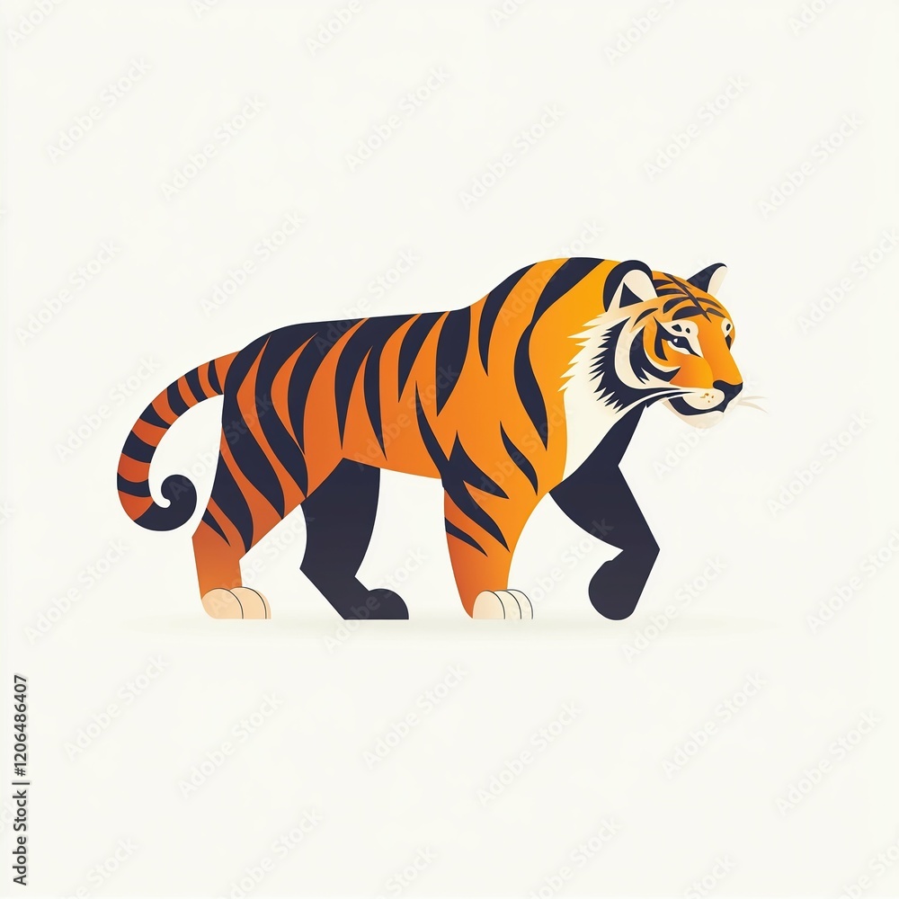 Obraz premium Tiger Logo Full Body