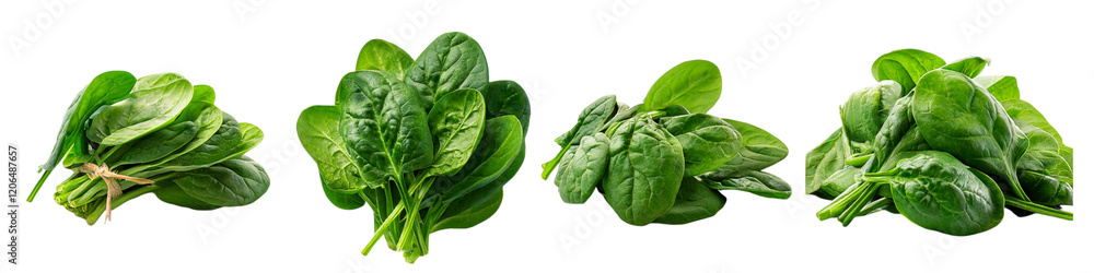 Fresh spinach leaves bunch isolated on transparent background Fresh spinach leaves bunch isolated on transparent background