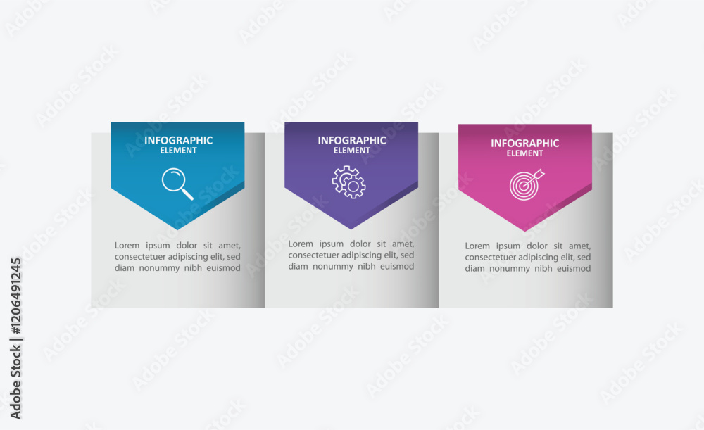 Infographic 3 step or option template design vector for company business Infographic 3 step or option template design vector for company business
