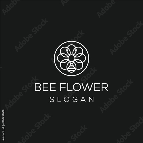 honey bee logo design vector illustration