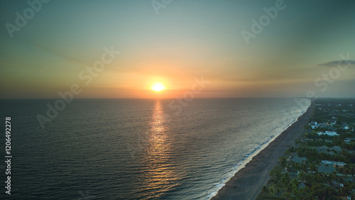 sunset drone