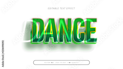 dance editable text effect 3d gradient typography design