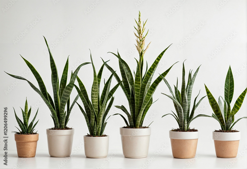 Snake Plant Sansevieria Trifasciata white background - generated by ai Snake Plant Sansevieria Trifasciata white background - generated by ai