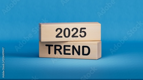 2025 trend new year symbol.copy space. Business 2025 trend new year concept.Copy space.3D rendering on blue background.