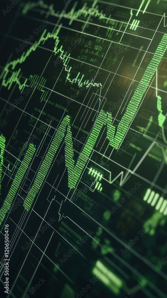 Fototapeta premium minimalistic background, and faint digital code overlays.