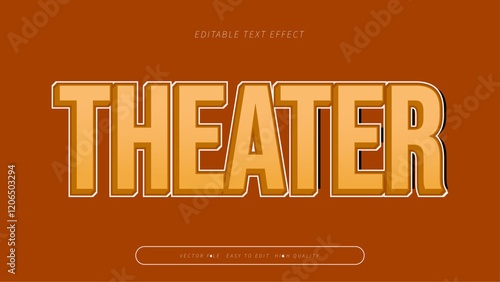 theater editable text effect with orange brown bold gradient style