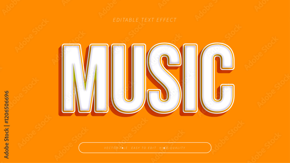 music editable text effect with white orange bold gradient style music editable text effect with white orange bold gradient style