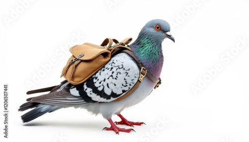 Pigeon with Backpack Funny Animal Photo Bird Photography