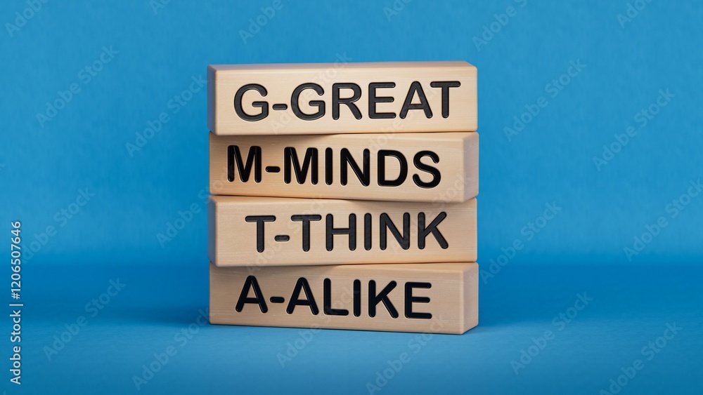 Closeup wood cubes into the row to complete the word gmta, converge benefits, mutal benefits concept.3D rendering on blue background. Closeup wood cubes into the row to complete the word gmta, converge benefits, mutal benefits concept.3D rendering on blue background.