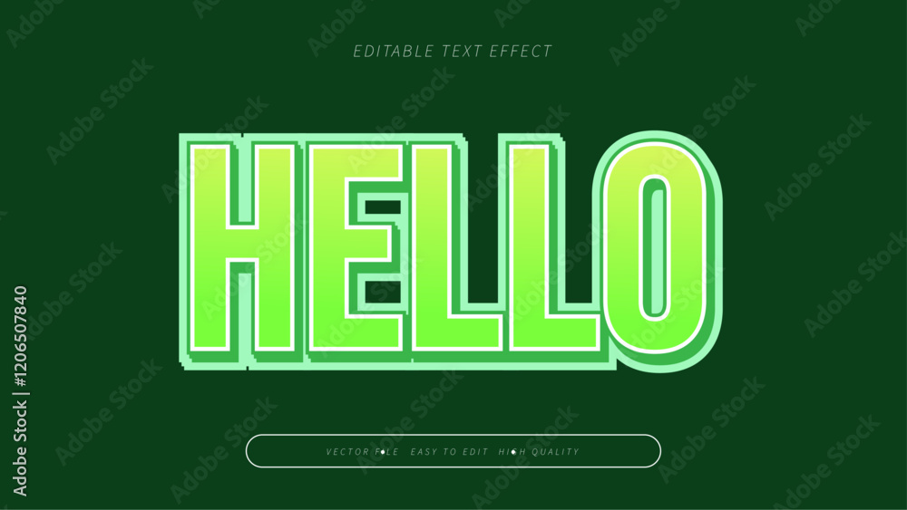 hello editable text effect 3d gradient typography design hello editable text effect 3d gradient typography design