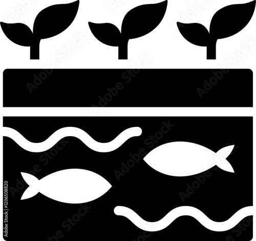 Aquaponics Tank Glyph Icon