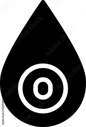 Blood Drop Type O Glyph Icon