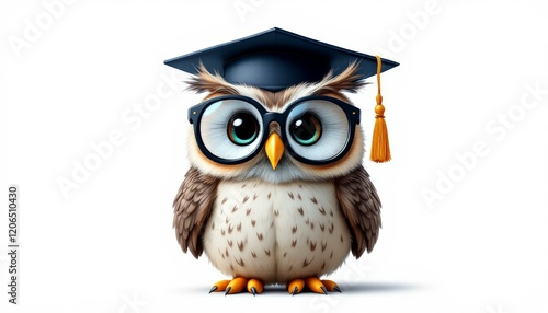 Cute Owl Graduate with Glasses and Cap