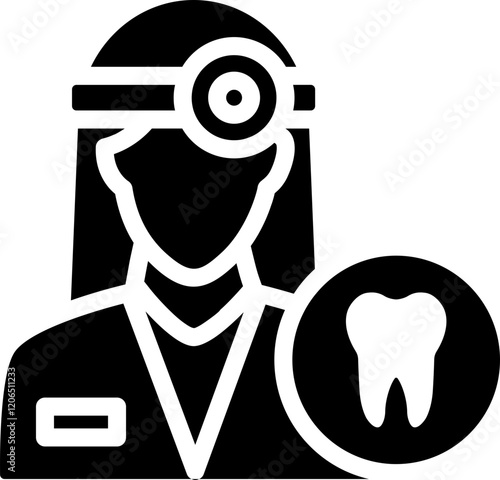 Female Dentist Glyph Icon