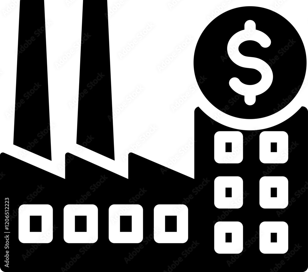 Manufacture Business Glyph Icon Manufacture Business Glyph Icon
