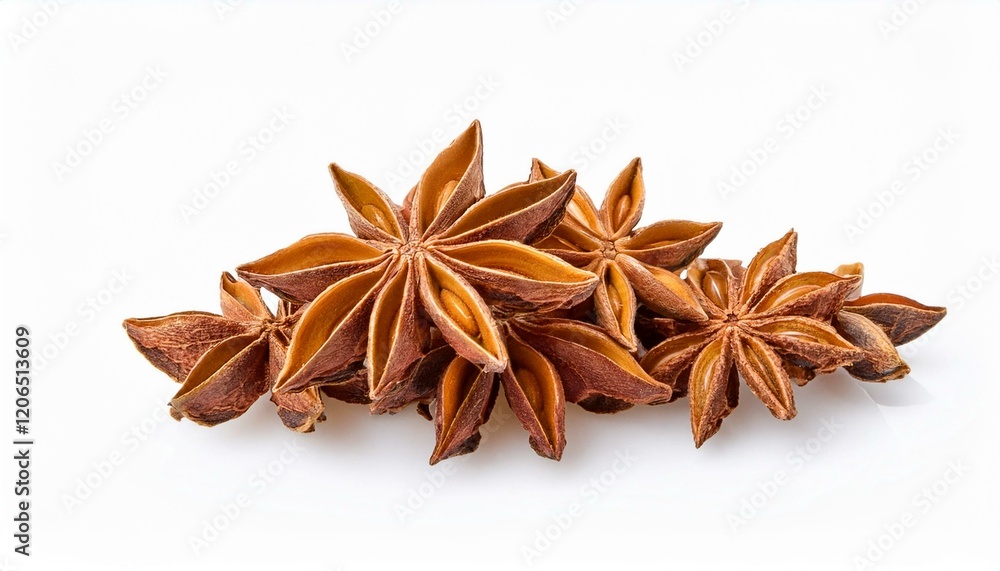 Aromatic star anise spices, close-up. Aromatic star anise spices, close-up.
