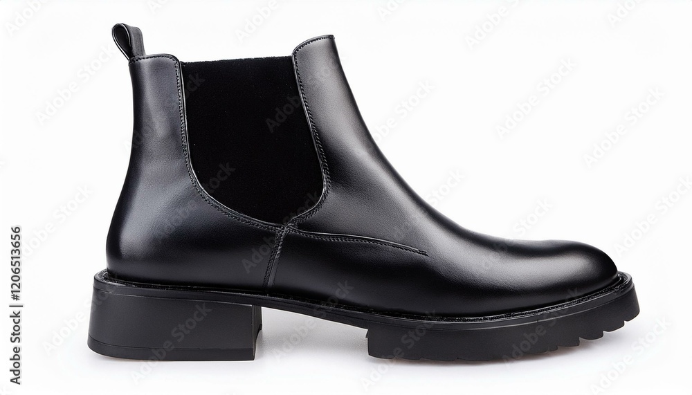 Sleek black ankle boots with a chunky heel. Sleek black ankle boots with a chunky heel.
