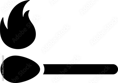 Match Fire Glyph Icon