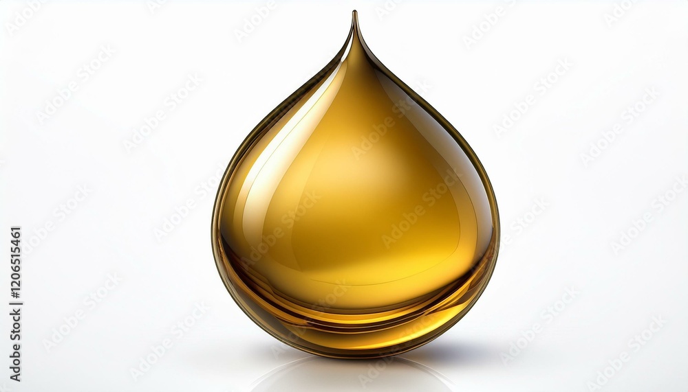 Golden droplet of oil, reflecting light. Golden droplet of oil, reflecting light.